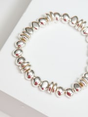 Jon Richard Silver Tone Polished Ball Stretch Bracelet - Image 4 of 4