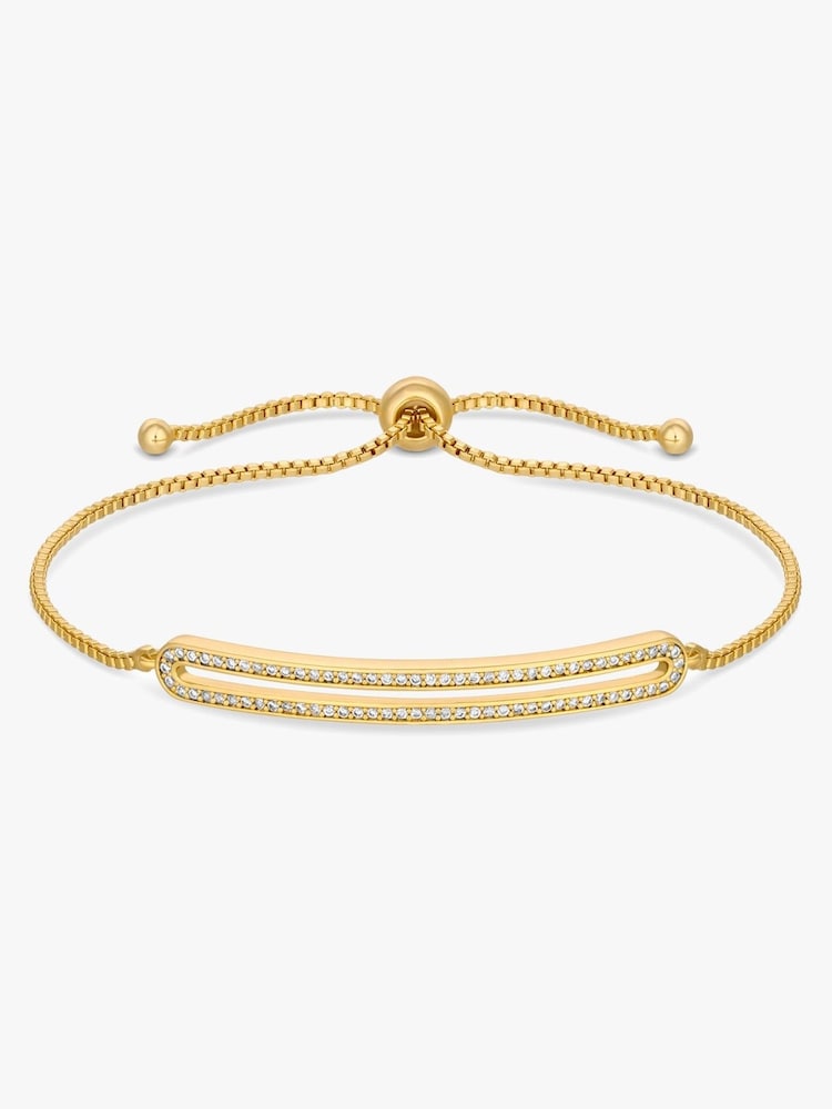 Jon Richard Gold Tone Cubic Zirconia Open Bar Toggle Bracelet - Image 1 of 3