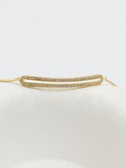 Jon Richard Gold Tone Cubic Zirconia Open Bar Toggle Bracelet - Image 2 of 3