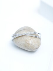 Jon Richard Silver Cross Over Cubic Zirconia Cuff Bracelet - Image 2 of 3