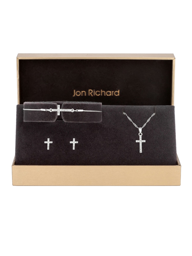 Jon Richard Silver Tone Cross Trio Set - Image 1 of 4