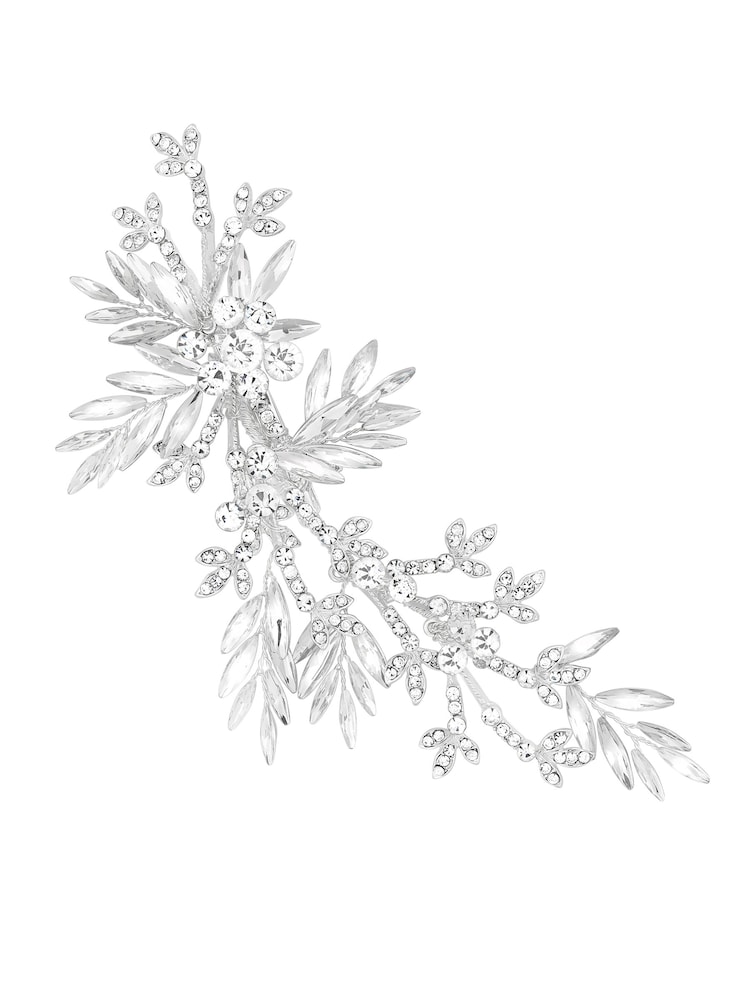 Jon Richard Silver Crystal Leaf Side Tiara - Image 1 of 2
