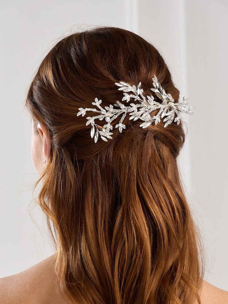 Jon Richard Silver Crystal Leaf Side Tiara - Image 2 of 2