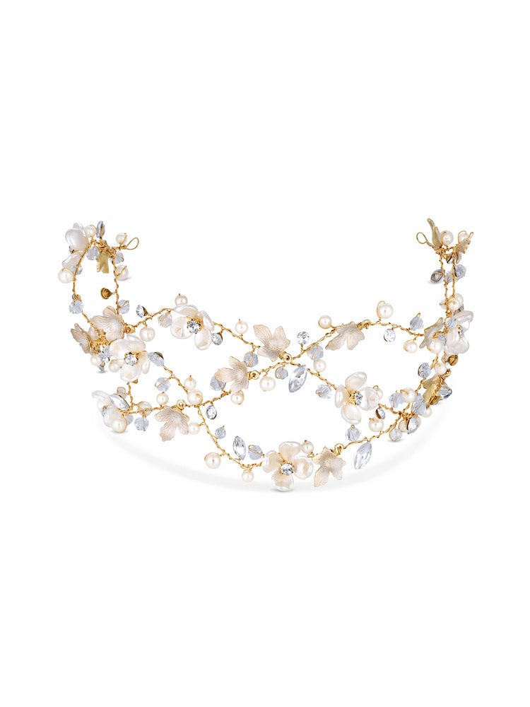 Jon Richard Gold Floral Hair Vine - Image 1 of 4