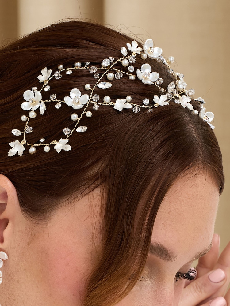 Jon Richard Gold Floral Hair Vine - Image 2 of 4