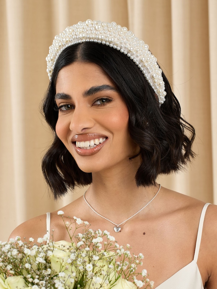 Jon Richard Cream Pearl Embellished Headband - Image 1 of 3