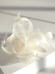 Jon Richard Cream Small Feather Fascinator Clip - Image 2 of 3