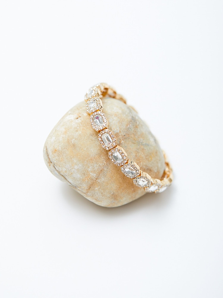 Jon Richard Gold Tone Crystal Stretch Bracelet - Image 2 of 3