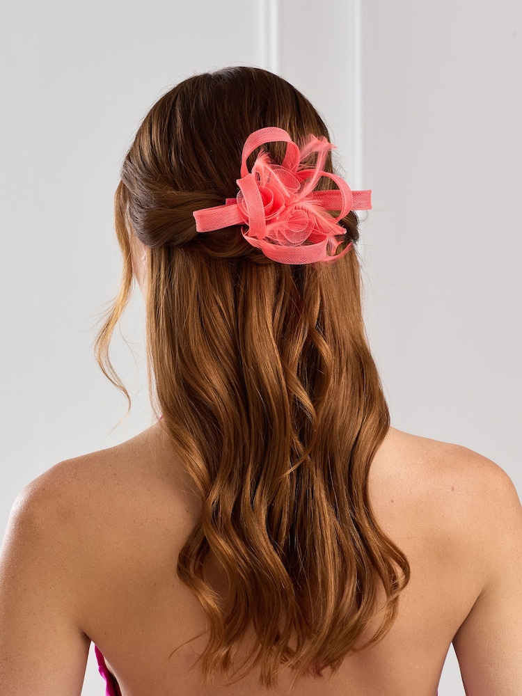 Jon Richard Pink Small Feather Fascinator Clip - Image 2 of 4