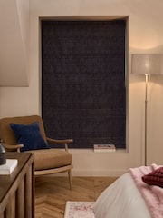 Blue Dark Navy Ready Made Blackout Roman Blinds With Heavyweight Chenille - Image 3 of 7
