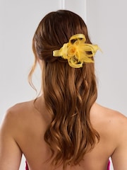 Jon Richard Yellow Small Feather Fascinator Clip - Image 2 of 3