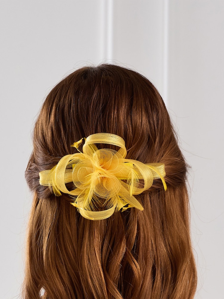 Jon Richard Yellow Small Feather Fascinator Clip - Image 3 of 3