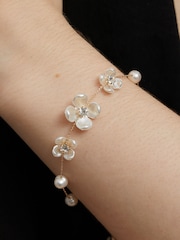 Jon Richard Gold Tone Floral And Freshwater Pearl Bracelet - Image 3 of 4