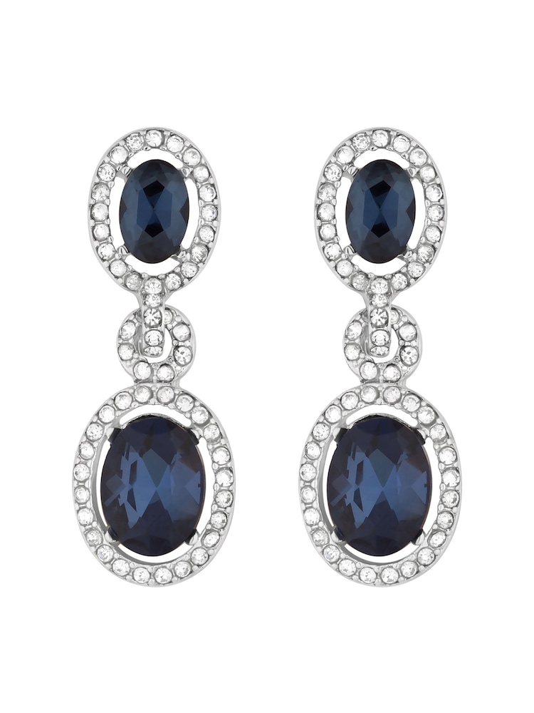 Jon Richard Silver Tone Halo Earrings - Image 1 of 4