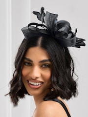 Jon Richard Black Medium Fascinator Headband - Image 2 of 3