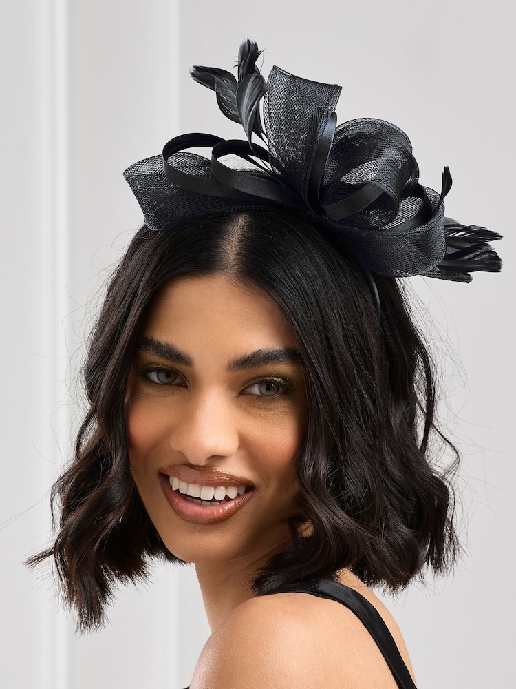 Jon Richard Black Medium Fascinator Headband - Image 2 of 3