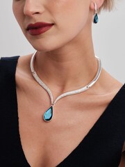 Jon Richard Silver Statement Peardrop Necklace - Image 3 of 5
