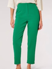 Apricot Green Pintuck Cigarette Trousers - Image 1 of 4