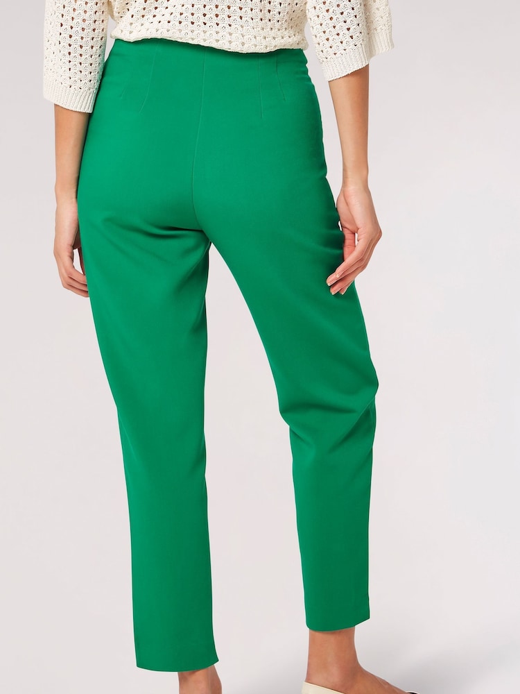 Apricot Green Pintuck Cigarette Trousers - Image 2 of 4 Apricot Green Pintuck Cigarette Trousers - Image 2 of 4