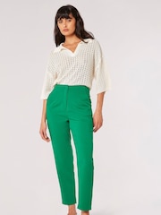 Apricot Green Pintuck Cigarette Trousers - Image 3 of 4