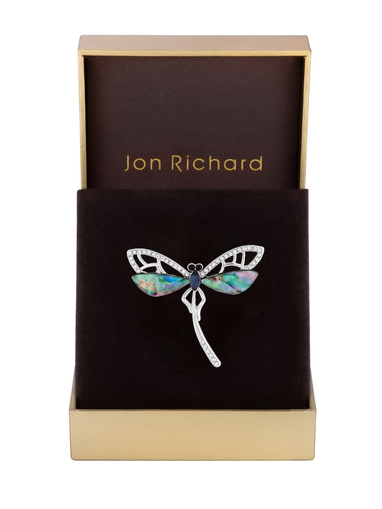 Jon Richard Silver Tone Gift Boxed Abalone Dragonfly Brooch - Image 1 of 2