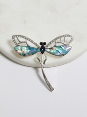 Jon Richard Silver Tone Gift Boxed Abalone Dragonfly Brooch - Image 2 of 2