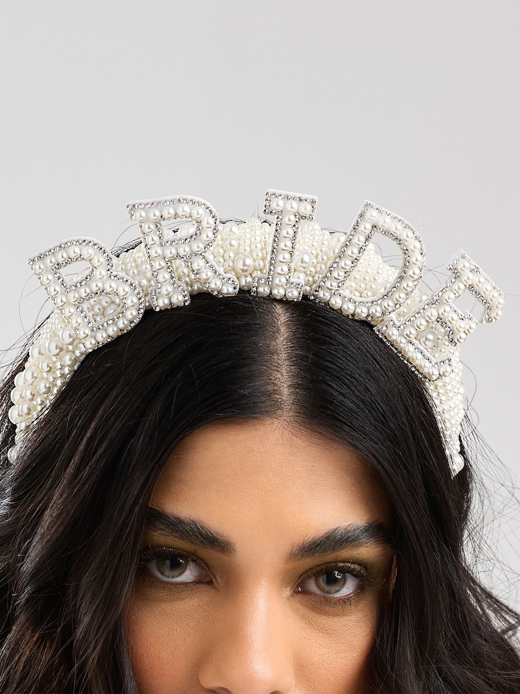 Jon Richard White Bride Pearl Headband - Image 1 of 4