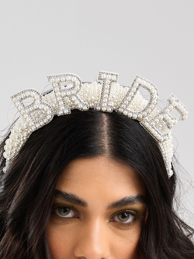 Jon Richard White Bride Pearl Headband - Image 1 of 4 Jon Richard White Bride Pearl Headband - Image 1 of 4
