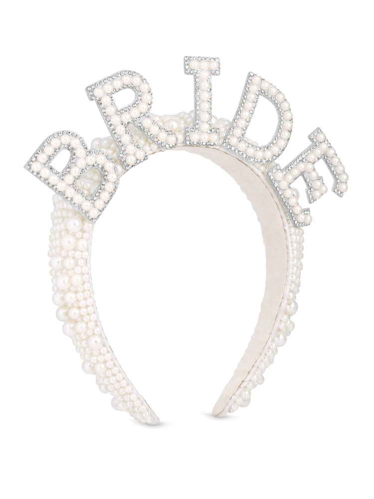 Jon Richard White Bride Pearl Headband - Image 4 of 4