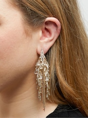 Jon Richard Gold Statement Faceted Bead Linear Earrings - Image 3 of 4