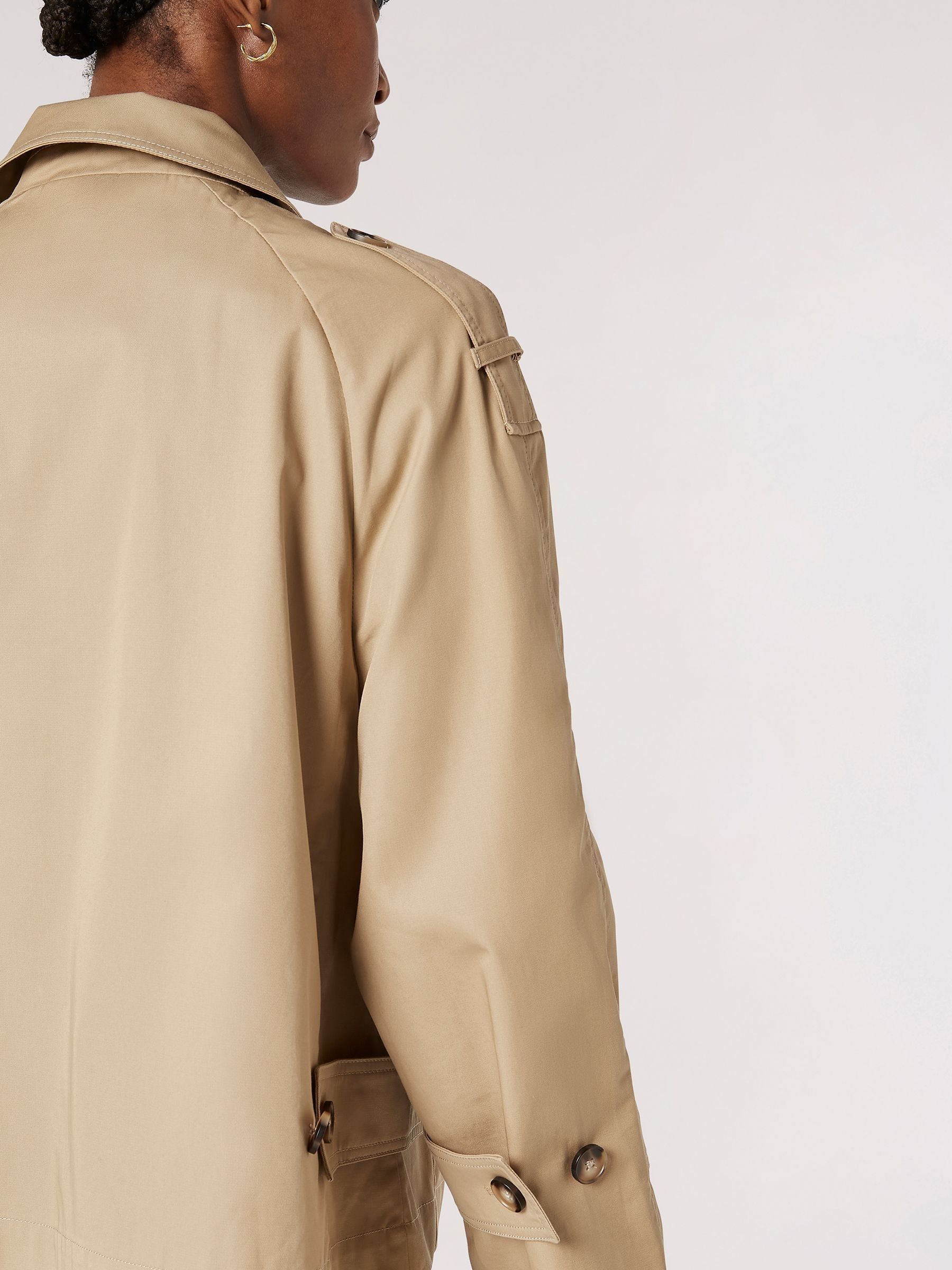 Buy Apricot Natural 100% Cotton Short Trench Coat from Next Singapore