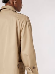 Apricot Natural 100% Cotton Short Trench Coat - Image 4 of 5