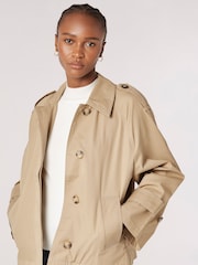 Apricot Natural 100% Cotton Short Trench Coat - Image 5 of 5