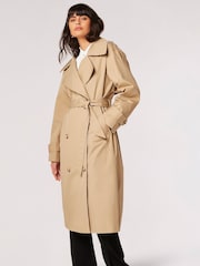 Apricot Natural Longline Trench Coat - Image 4 of 6