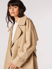 Apricot Natural Longline Trench Coat - Image 6 of 6