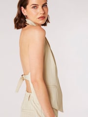 Apricot Natural Backless Pinstripe Waistcoat - Image 2 of 4