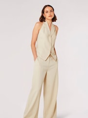 Apricot Natural Backless Pinstripe Waistcoat - Image 3 of 4