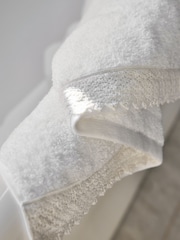 Shabby Chic by Rachel Ashwell® White Crochet Lace 100% Cotton Towel - Image 5 of 5