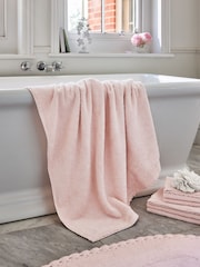 Shabby Chic by Rachel Ashwell® Soft Pink Crochet Lace 100% Cotton Towel - Image 1 of 6