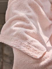 Shabby Chic by Rachel Ashwell® Soft Pink Crochet Lace 100% Cotton Towel - Image 6 of 6