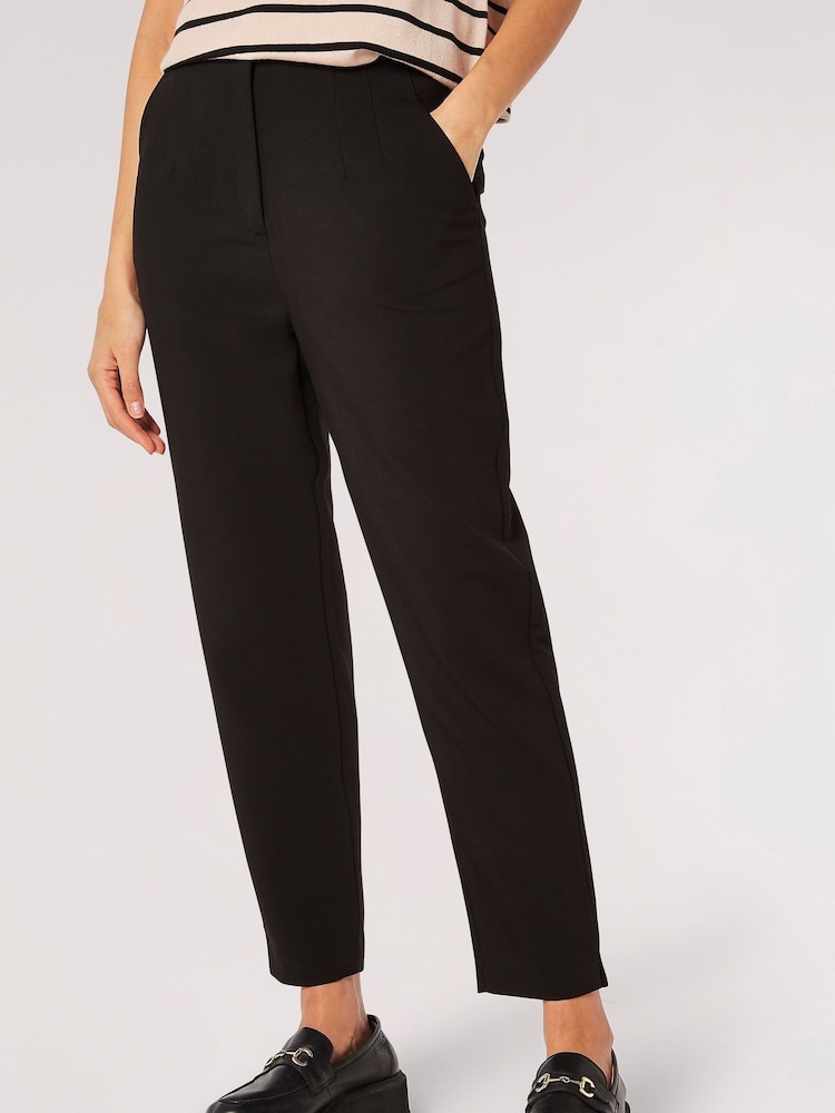 Apricot Black Pintuck Cigarette Trousers - Image 1 of 4 Apricot Black Pintuck Cigarette Trousers - Image 1 of 4