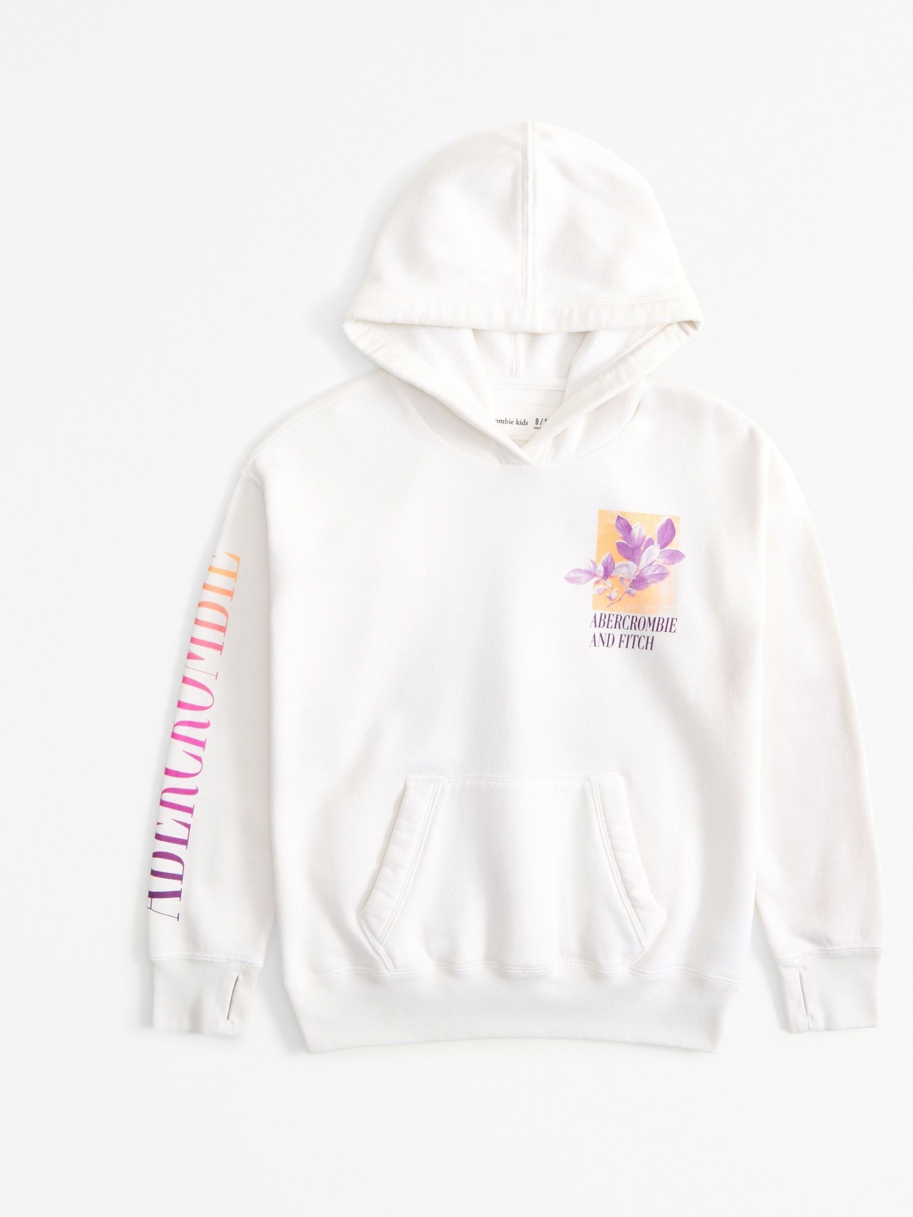 Buy Abercrombie Fitch White Graphic Floral Back Print Logo Hoodie from Next Estonia
