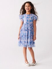 River Island Blue Girls Floral Dress - Image 1 of 4
