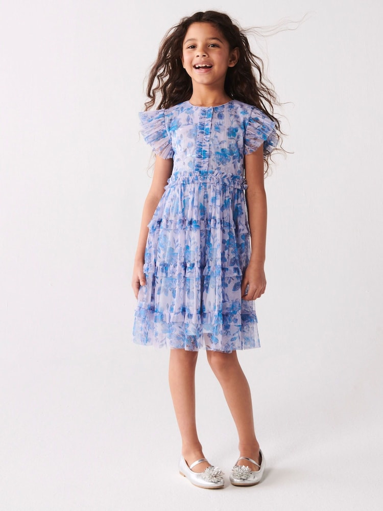 River Island Blue Girls Floral Dress - Image 1 of 4