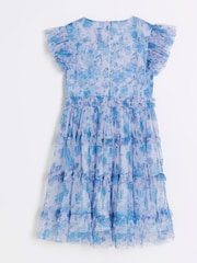 River Island Blue Girls Floral Dress - Image 3 of 4