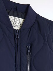 River Island Blue Quilted Bomber Gilet - Image 2 of 3