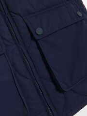 River Island Blue Quilted Bomber Gilet - Image 3 of 3
