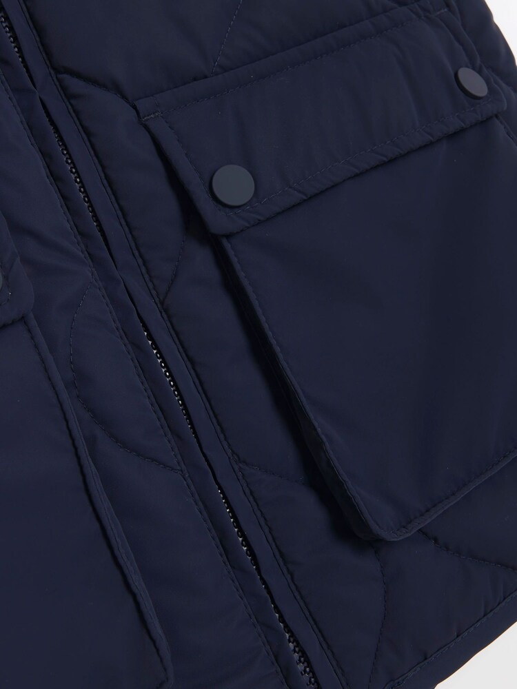 River Island Blue Quilted Bomber Gilet - Image 3 of 3