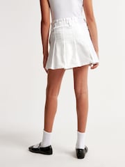 Abercrombie & Fitch Denim Pleated White Skirt With Belt - Image 2 of 6