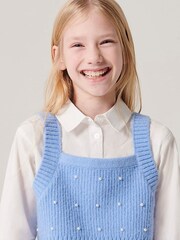River Island Blue Girls Pearl Embellished Hybrid Jumper Set - Image 3 of 7